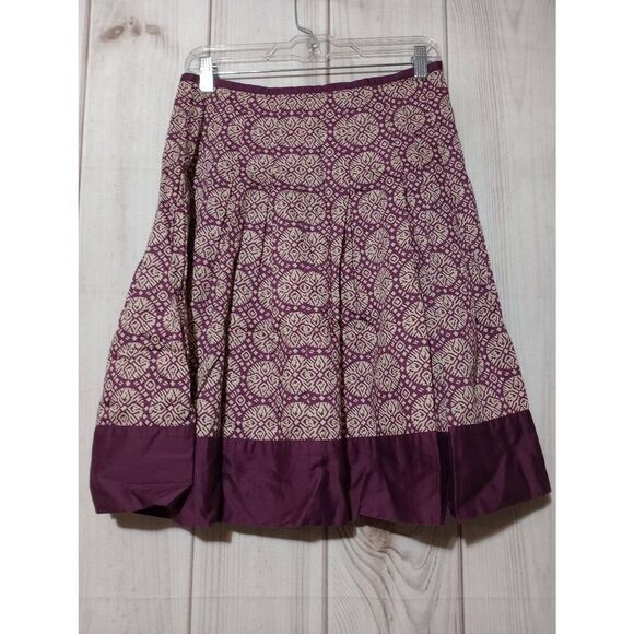 Talbots Skirt Ladies 4‎ Petite Purple Tan - Picture 1 of 8
